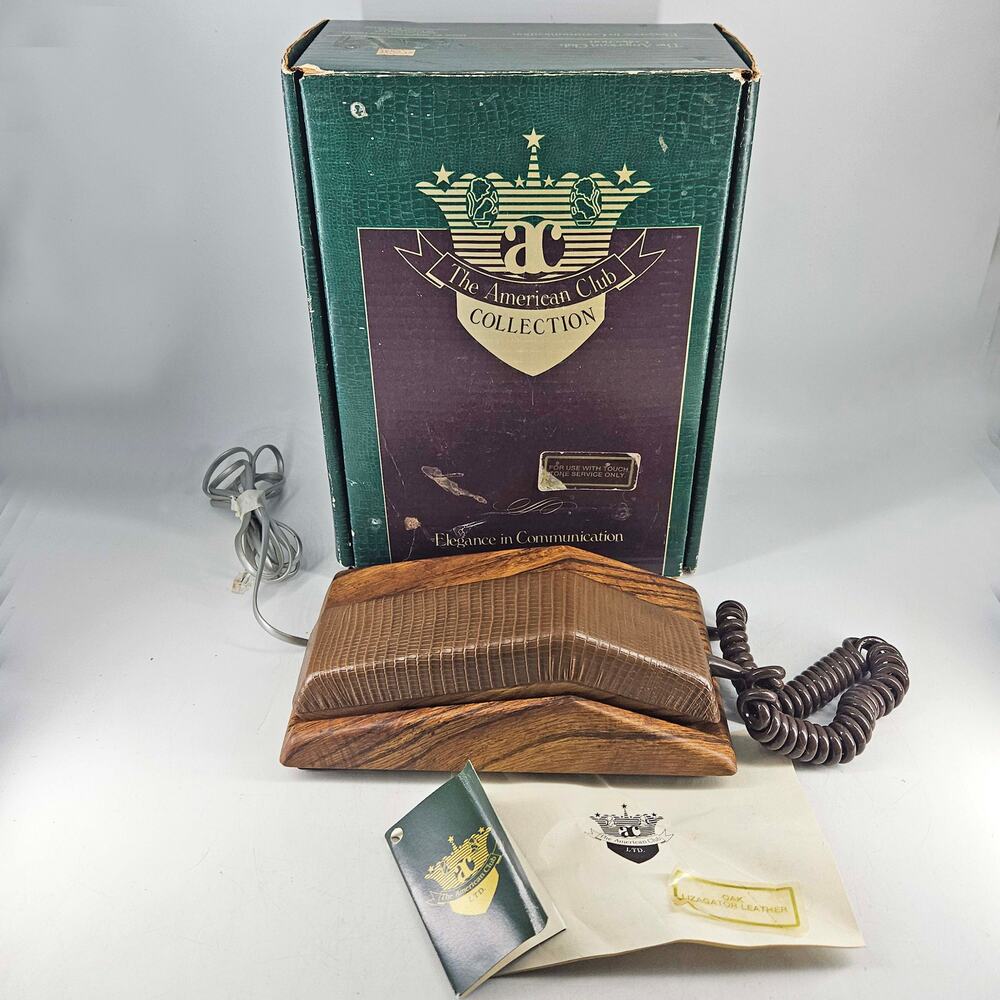 Northern Telecom Contempra The American Club alligator leather oak telephone